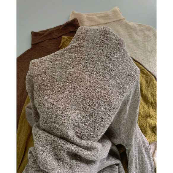 【7色】ハイネックセーター　柔らかくて薄い　ニットセーター　シンプルセーター　ウール混紡ベージュ＃L090BE 16枚目の画像