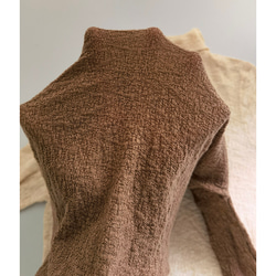 【7色】ハイネックセーター　柔らかくて薄い　ニットセーター　シンプルセーター　ウール混紡ベージュ＃L090BE 18枚目の画像