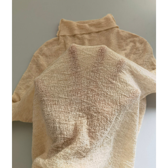 【7色】ハイネックセーター　柔らかくて薄い　ニットセーター　シンプルセーター　ウール混紡ベージュ＃L090BE 19枚目の画像