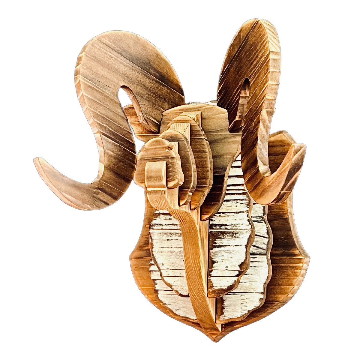 Hunting trophy MI-MI-MOKO(ミーミーモコ) 木製ハンティングトロフィー 羊 白 壁掛けインテリア