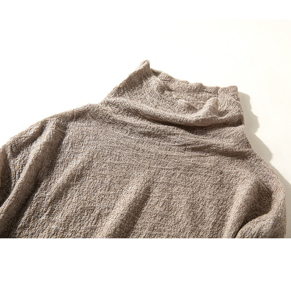 【7色】ハイネックセーター　柔らかくて薄い　ニットセーター　シンプルセーター　ウール混紡 キャメル＃L090KM 3枚目の画像