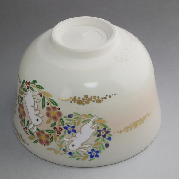 ◆商品番号 12804 抹茶茶碗 花兎　陶楽 ◆商品番号 抹茶茶碗
