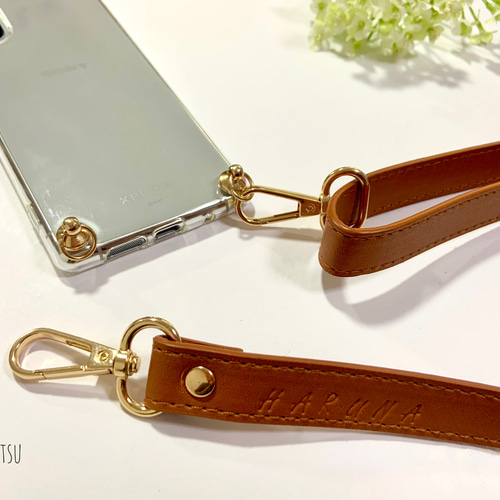 全機種対応】8色展開puレザー スマホショルダー ケース 肩掛けスマホ