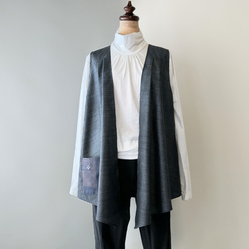 着物リメイク 大島紬のジレ ポケット付き ベスト てまや 通販 着物リメイク 大島紬のジレ ポケット付き ベスト てまや 通販