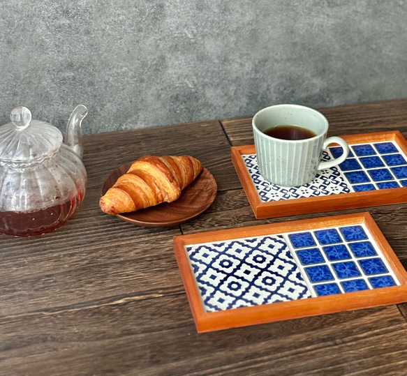 ほっと落ち着くカフェトレー　コバルトブルー 6枚目の画像