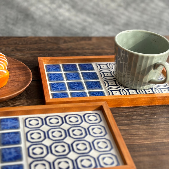 ほっと落ち着くカフェトレー　コバルトブルー 5枚目の画像