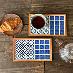 ほっと落ち着くカフェトレー　コバルトブルー 2枚目の画像