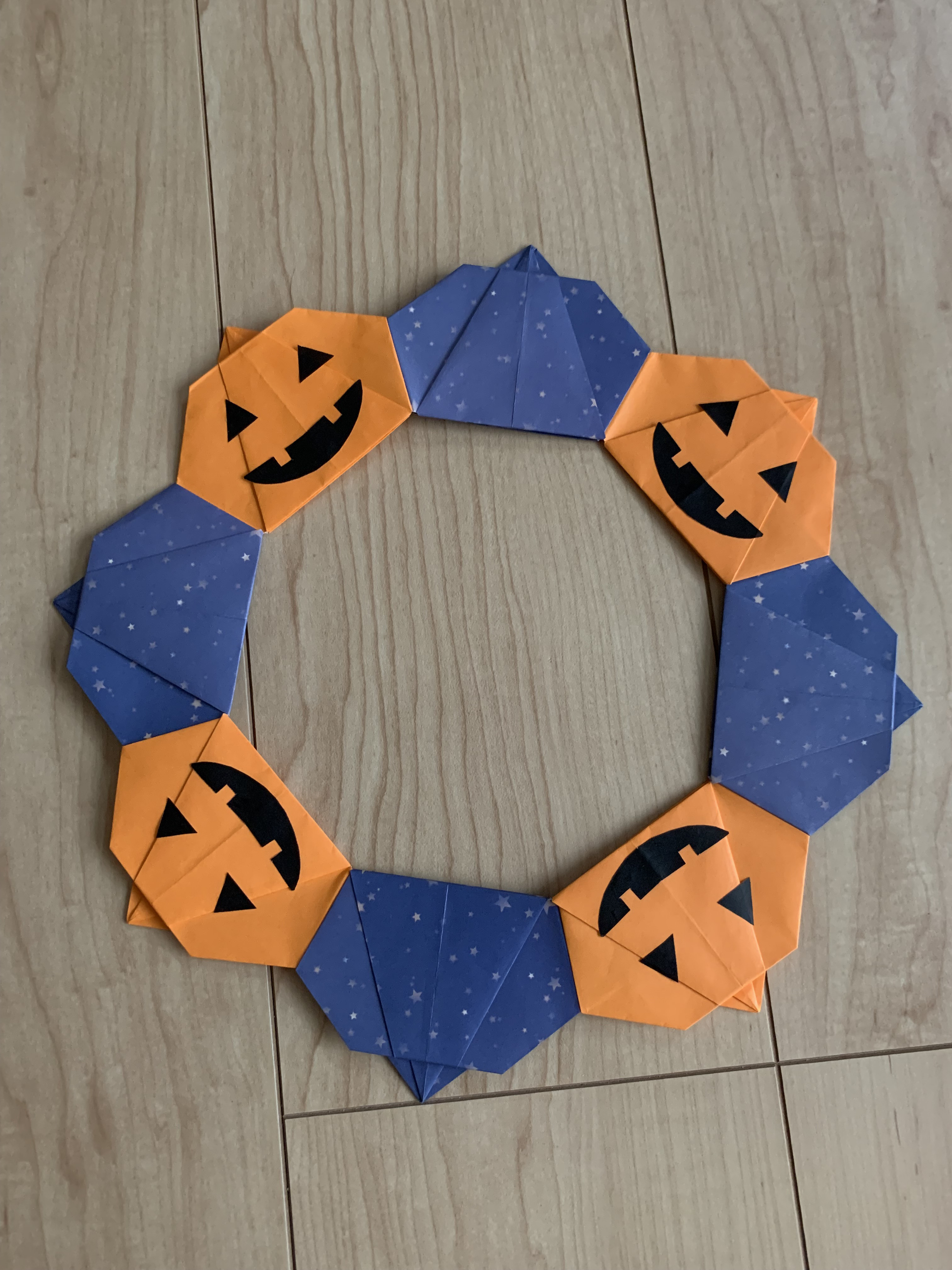 折り紙 折り紙リース 折り紙メダル ハロウィン グレーマール