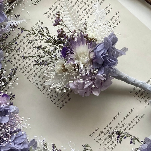 ライラック色のリースブーケ ＊ウエディング＊ プリザーブドフラワー  