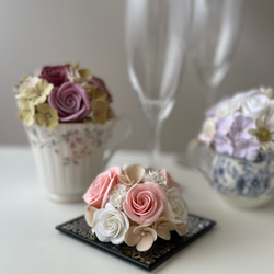 ミニチュア ドール用 クレイフラワー 薔薇のブーケ アートフラワー