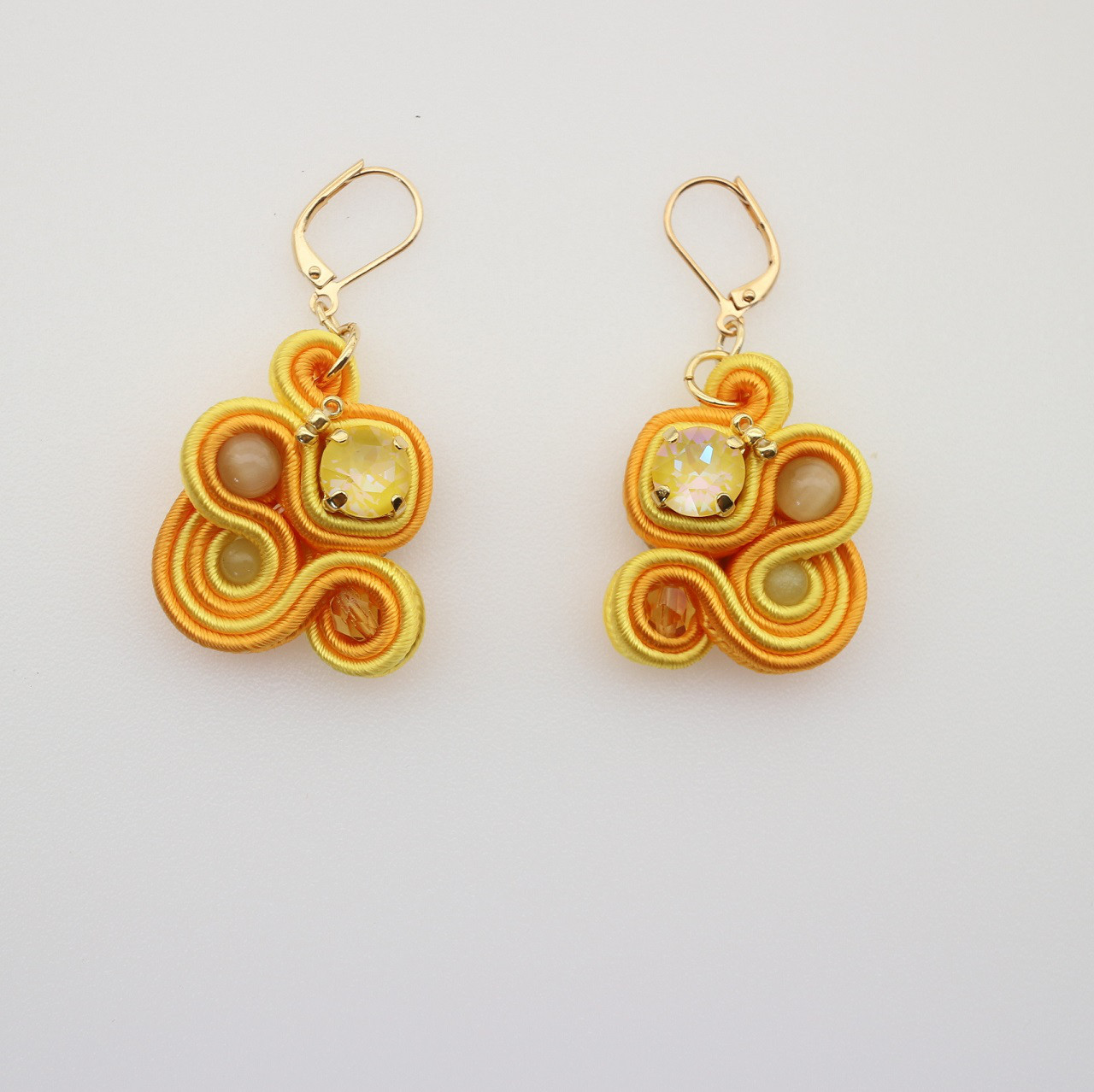 【Emma-エマ-】 soutache（ソウタシエ）ピアスorイヤリング ［イエロー系］