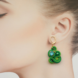 [Emma] 吊飾耳環或耳環 [綠色] 第2張的照片
