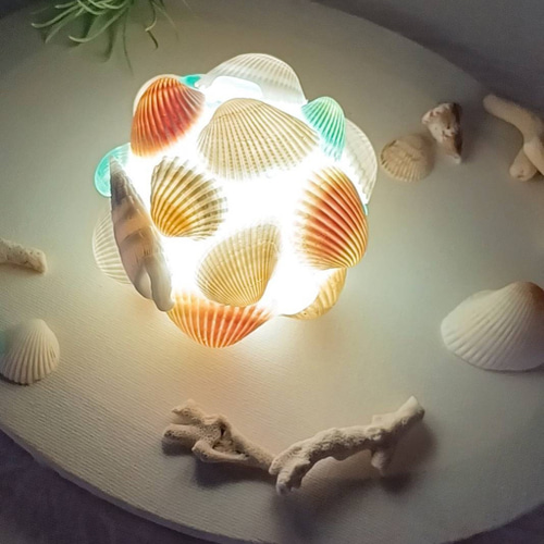 波の音～ シェルランプ シーグラス スタンドライト・テーブルランプ