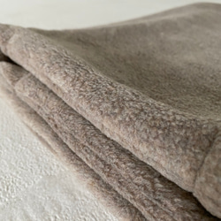 秋冬3way大人の高級メルトンフリースストール／ストールにもアウターにもブランケットにも使い方色々／アイボリー 14枚目の画像