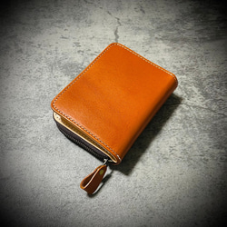 本革 ラウンドファスナー ハーフ 2つ折り財布 コンパクト財布 サブ財布