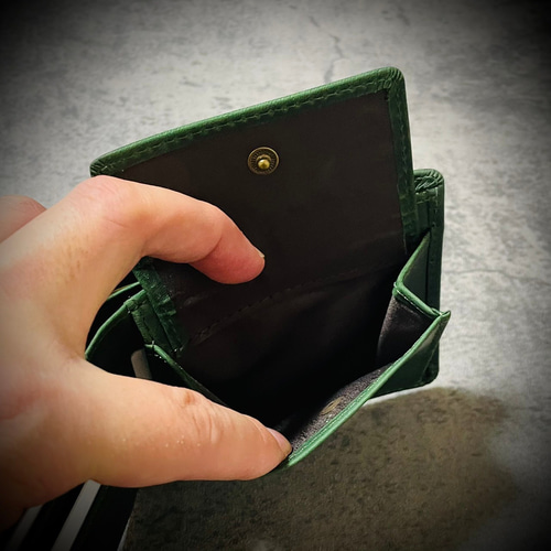 イタリアンレザー ヌバック 折財布 二つ折り 本革メンズ