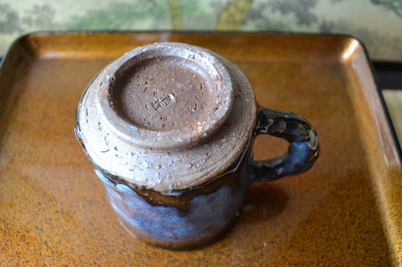 【コーヒーカップ】マグカップ　宇宙の装い　(コスモブルー)　★萩焼 3枚目の画像