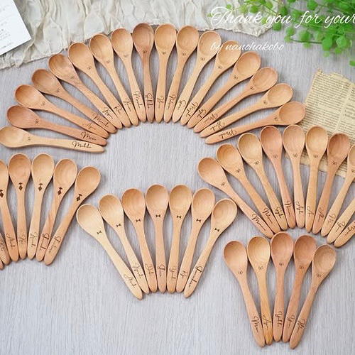 ♡結婚式席札・プチギフトに♡お名前入りナチュラルスプーン♥卒園記念