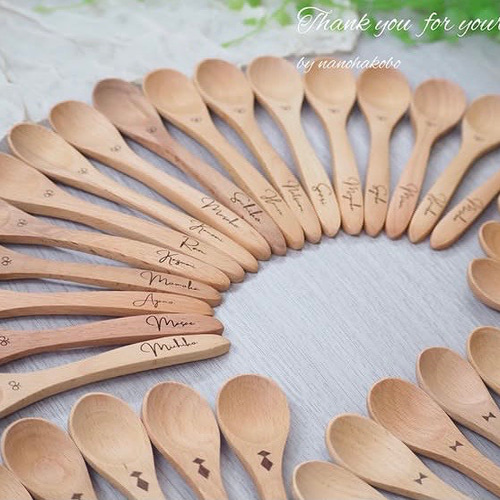 ♡結婚式席札・プチギフトに♡お名前入りナチュラルスプーン♥卒園記念