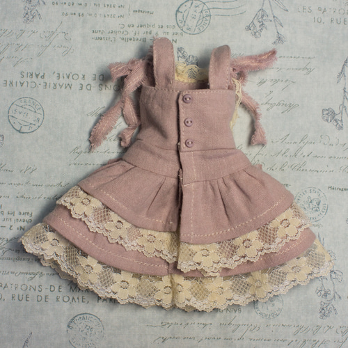 アンティーク風ドレス ブライスアウトフィット ハンドメイド お洋服 2点セット ブライス 人形 お洋服 アウトフィット 海外作家製 ドレスセット