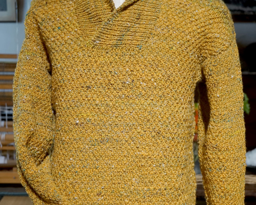 手紡ぎ糸・手編みのセーター ニット・セーター（メンズ） 紡ぎ屋