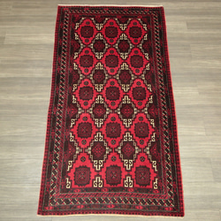アンティークトルクメン族絨毯　ギュルデザイン　オールド手織り絨毯　部族絨毯　ヴィンテージラグ　112x195cm＃154 2枚目の画像
