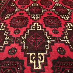 アンティークトルクメン族絨毯　ギュルデザイン　オールド手織り絨毯　部族絨毯　ヴィンテージラグ　112x195cm＃154 4枚目の画像