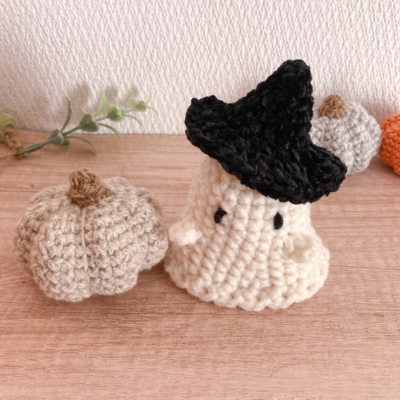 ハロウィンセットB】おばけとかぼちゃのあみぐるみ あみぐるみ 