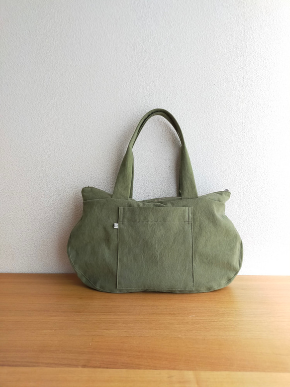 帆布 ファスナー ショルダーバッグ オリーブ グリーン ショルダー 