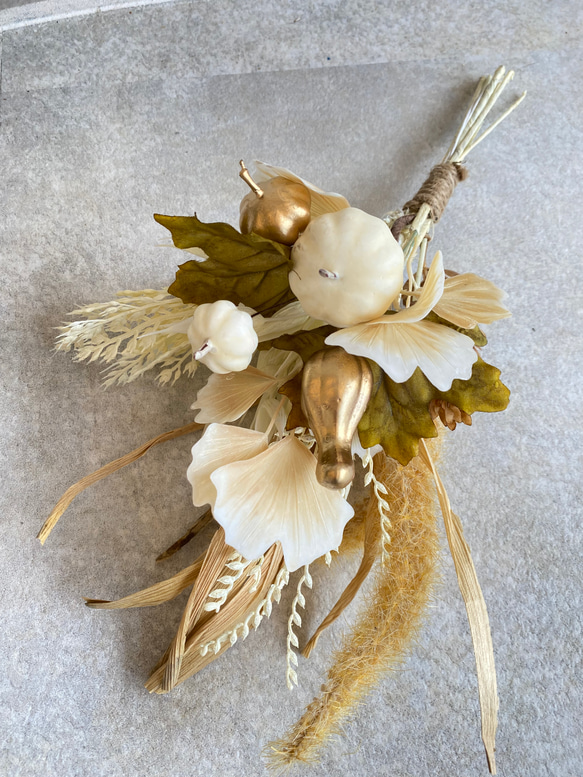 ＜送料無料＞　一点限り　Creema福袋/　セピアホワイトのハロウィン花束　２つセット 3枚目の画像