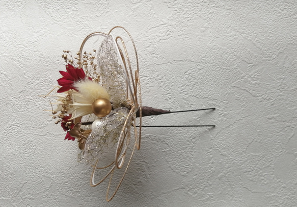 花水引とお花の髪飾り　成人式　ブライダル 4枚目の画像