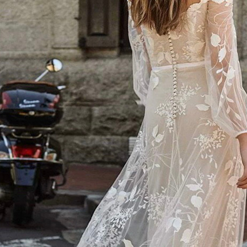 ランタンスリーブ オフショルダー ウエディングドレス ドレス ウララ  