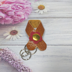 上品*HERMES*レザー&シルク バッグチャーム「桜」フラワー/花 新作☆HERMES☆レザー&シルク バッグチャーム「桜」フラワー/花