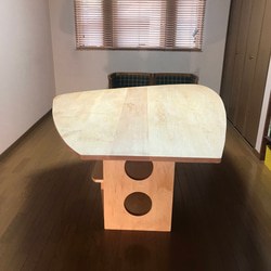 広葉樹154x113cm無垢材変形テーブル（M21type） 8枚目の画像