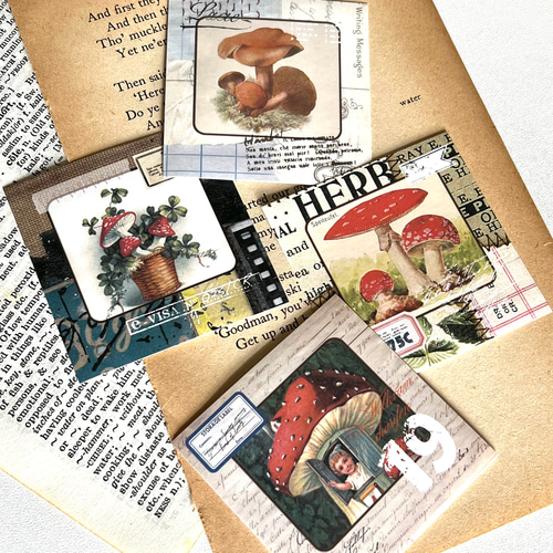 スクエアなミニシールブック・キノコ・60枚入【c】 シール・ステッカー