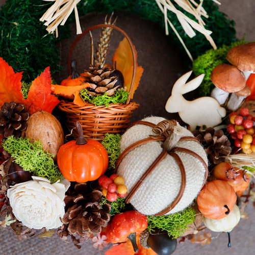 かぼちゃの秋リース＊ナチュラル＊秋リース＊ハロウィン リース  