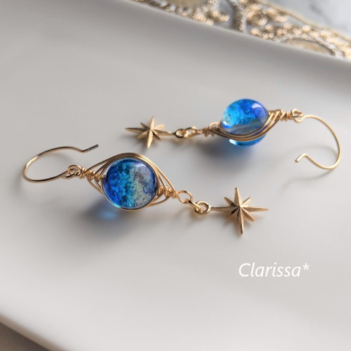 再販＊k14gf＊～神秘的な青い惑星～【Neptune☆海王星】ホタルガラス