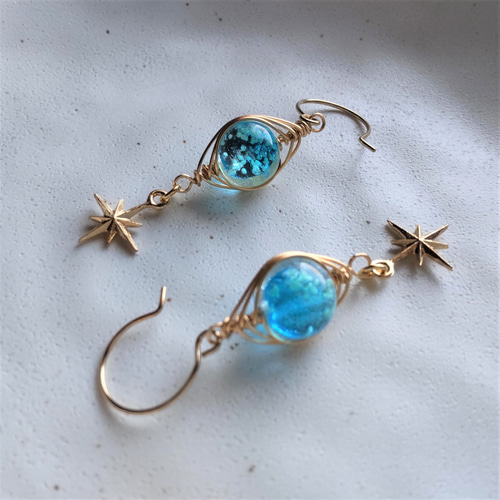 再販＊k14gf＊幻想的な氷惑星【Uranus☆天王星】ホタルガラス＜ライト