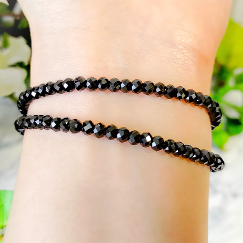 K18YG ブラックトルマリン ブレスレット ブラックトルマリン ブレスレット 磁気入り 大玉8mm/16・17・18・19