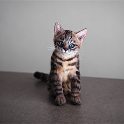 羊毛フェルト　ハンドメイド　キジトラ　子猫　猫　ねこ 8枚目の画像