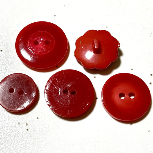 アメリカ ヴィンテージボタン 5個セット 赤 2 ボタン bearskiss 通販  