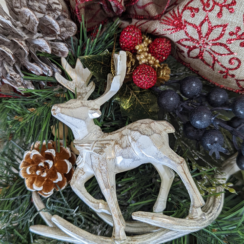 ずっときれい！毎年飾れる！特大クリスマススワッグ 玄関 インテリア