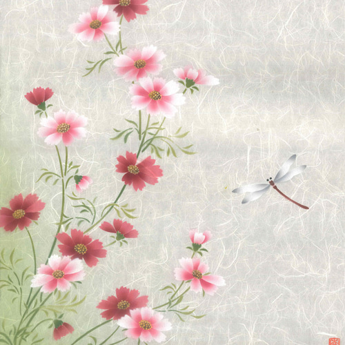 花タペストリー　手染め 手染め麻タペストリー「てまり紫陽花」 [京都洛柿庵オンライン
