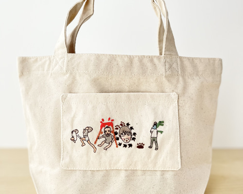 手刺繍と手縫いのショルダーバッグ　大きな株➕ 世界中の子供達 手刺繍と手縫いのショルダーバッグ 大きな株➕ 世界中の子供達 手