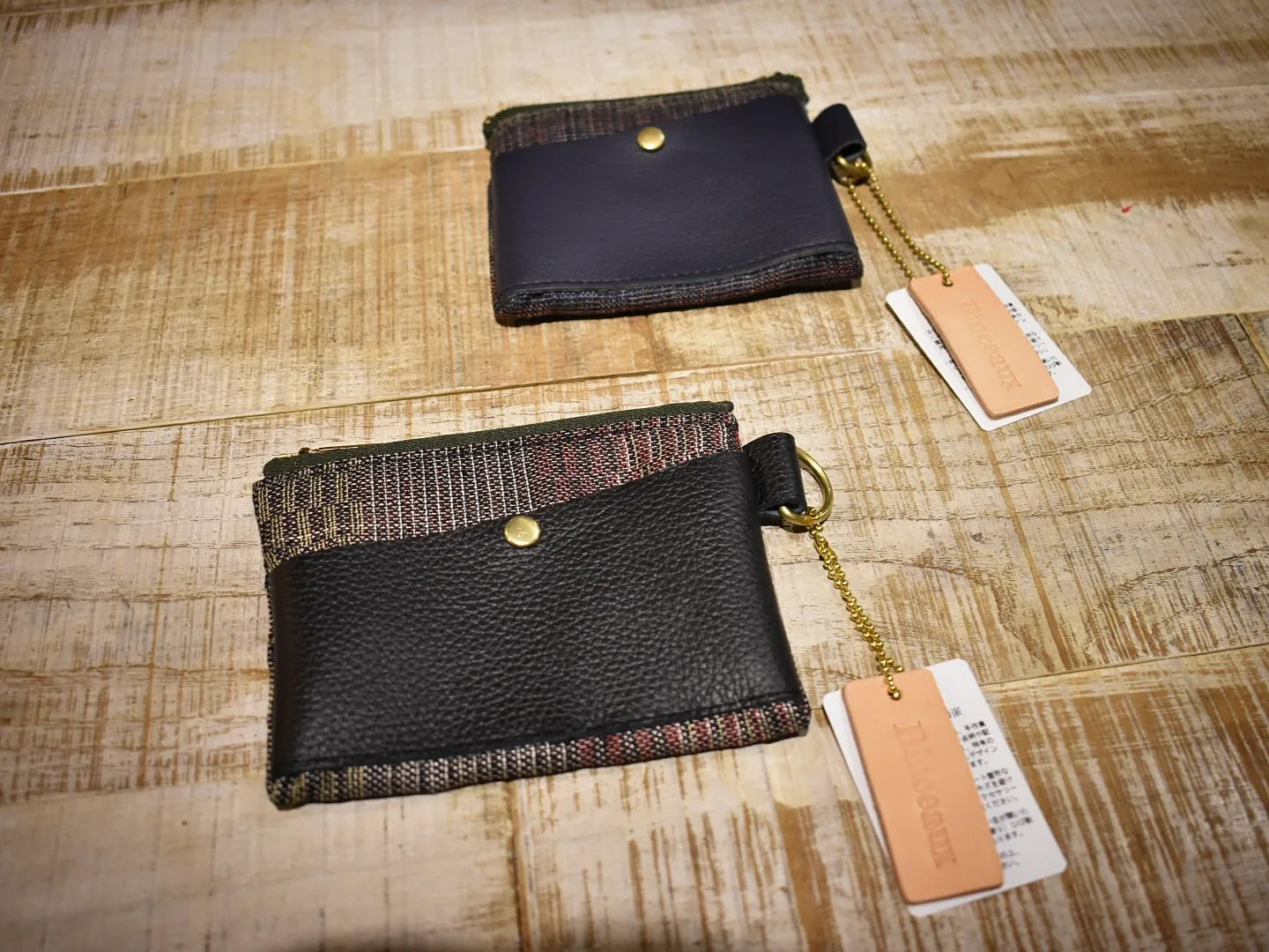 Rinceaux 日本古織物 × 小物名刺入れレザー カードホルダー BLACK