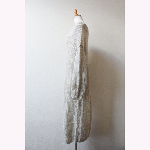 つつむ 手編みモヘアロングワンピース○ナチュラル ニット・セーター  