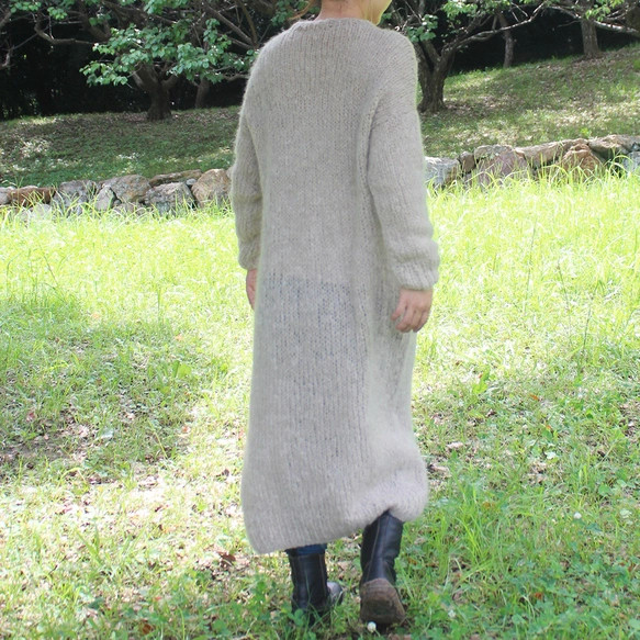 お取り寄せ】つつむ 手編みモヘアロングワンピース○ナチュラル ニット