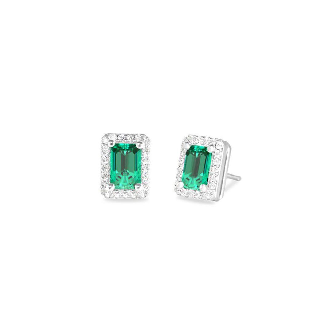 カクテルピアス】ハロセット×バゲットカット×プラチナ