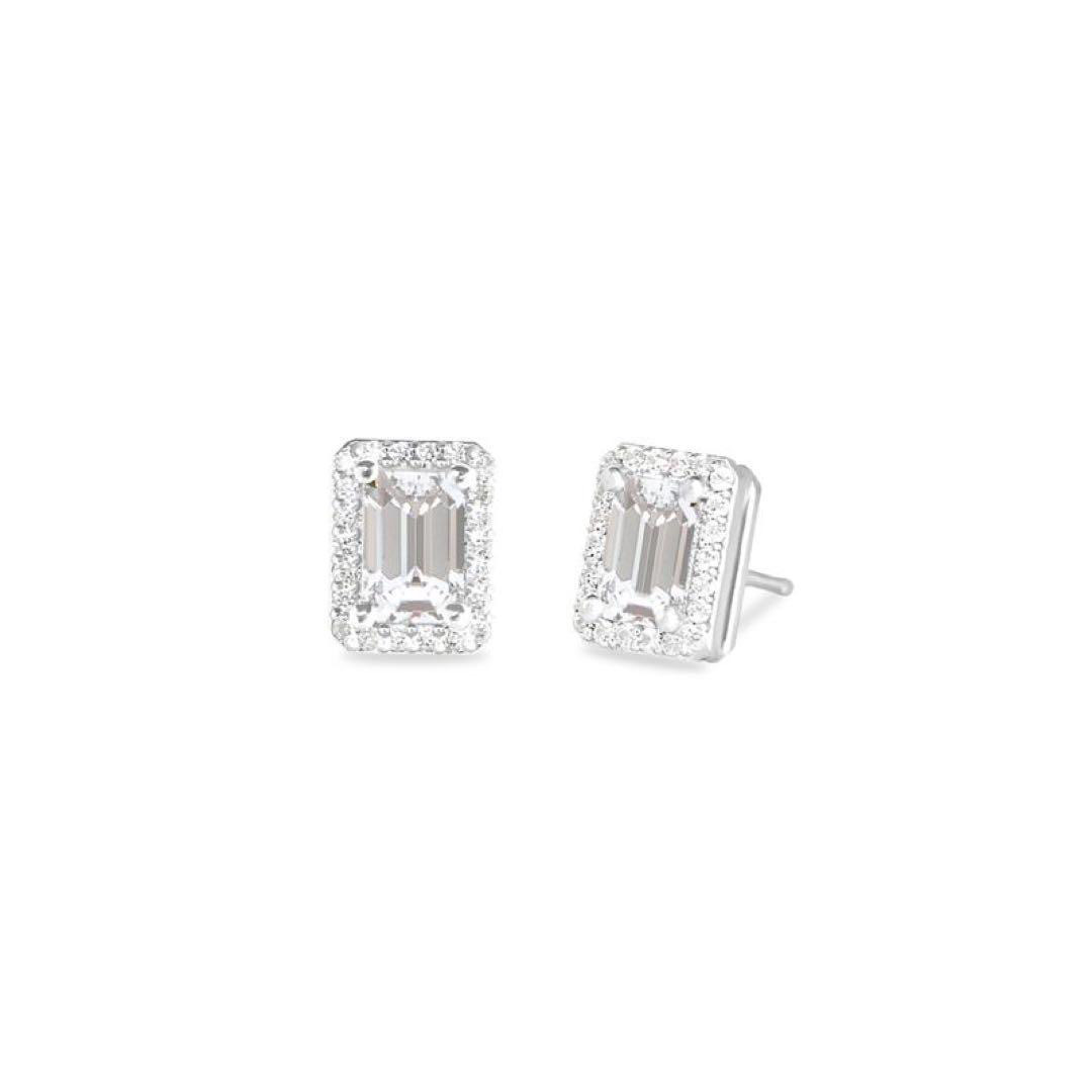 カクテルピアス】ハロセット×バゲットカット×プラチナ