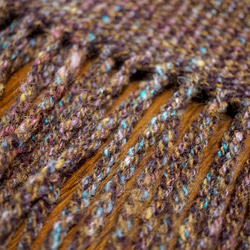 手紡ぎ糸で手織りのマフラー/メリノ・アルパカ・シェットランド 3枚目の画像